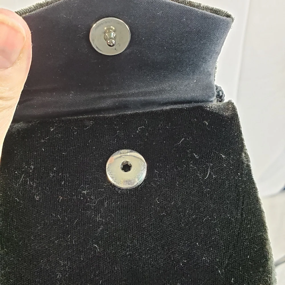 Claire's Small Black Velvet Crossbody Purse Pocketbook Bag